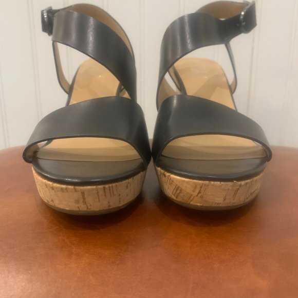 Franco Sarto Shoes - Franco Sarto, Black with Cork Wedges, Size 9.5M